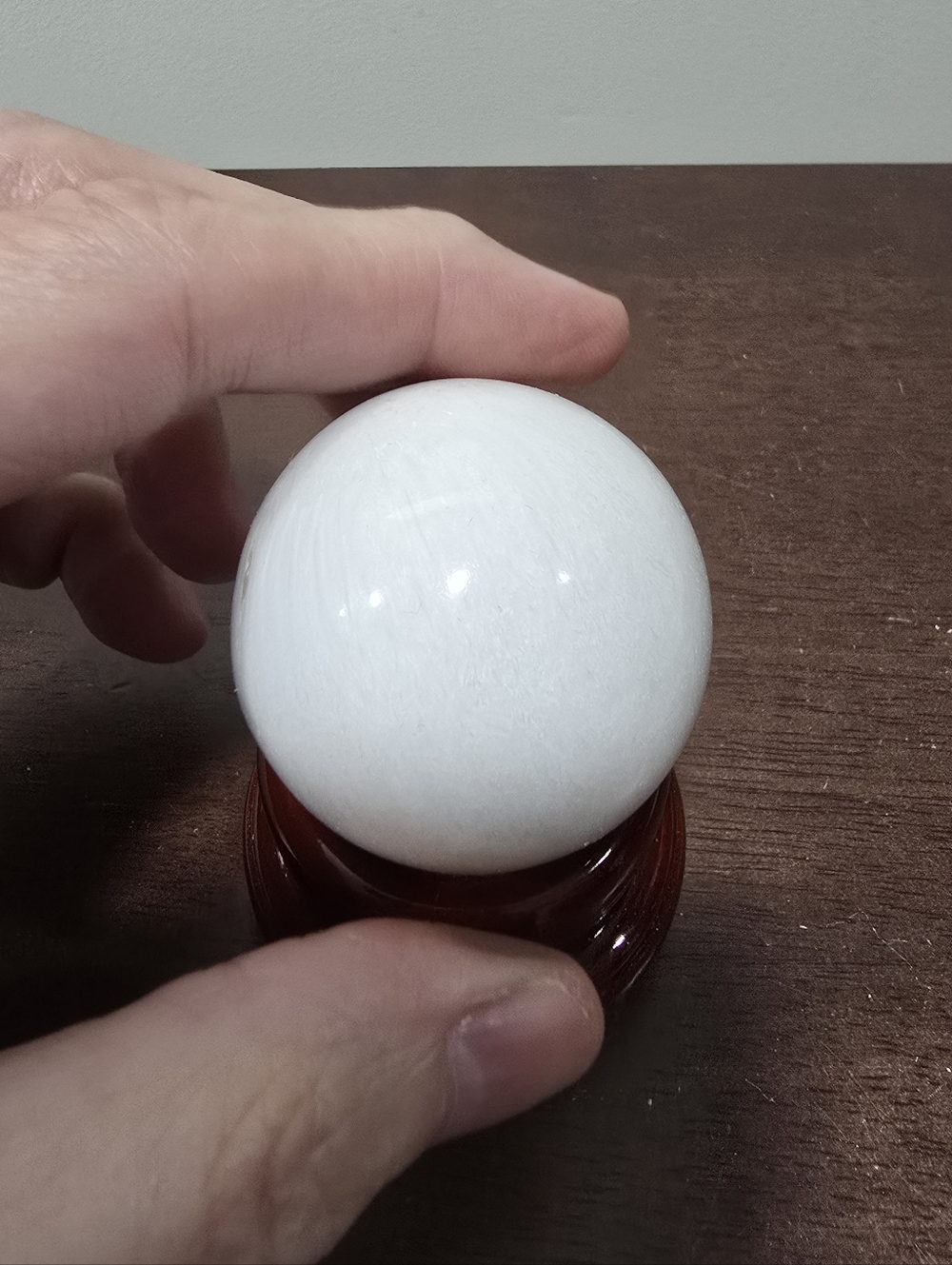 Scolecite Crystal Sphere 45 mm - Picture 3 of 9